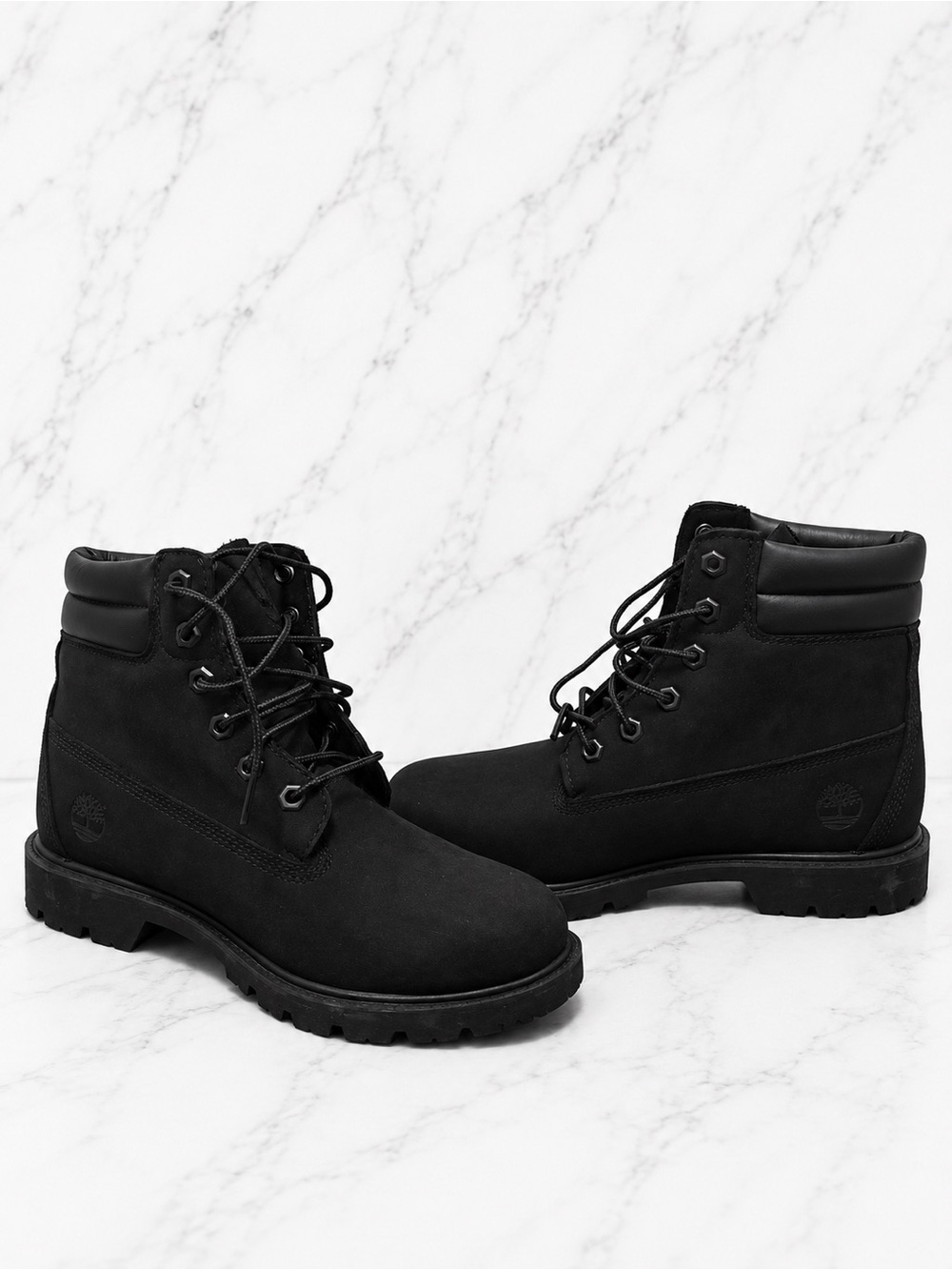 Timberland 6-Inch Waterproof Triple Black Nubuck Lug Sole Boots |Womens| Size 8 - Picture 5 of 7